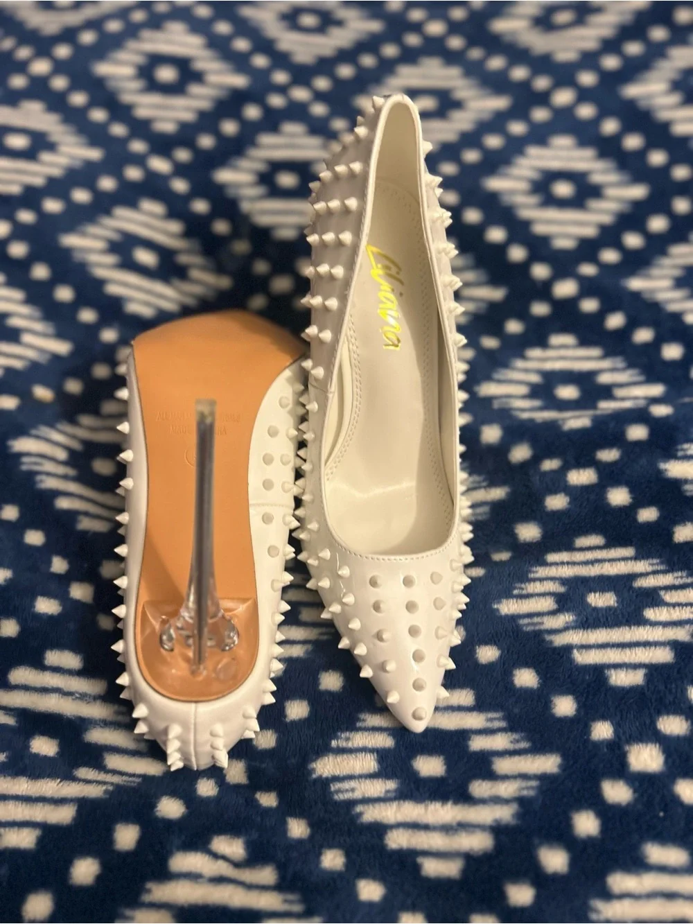 Gorgeous White Pointed Spike heels